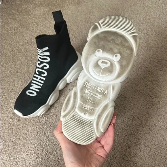 Moschino Black and White Sock Sneakers - Picture 2 of 5